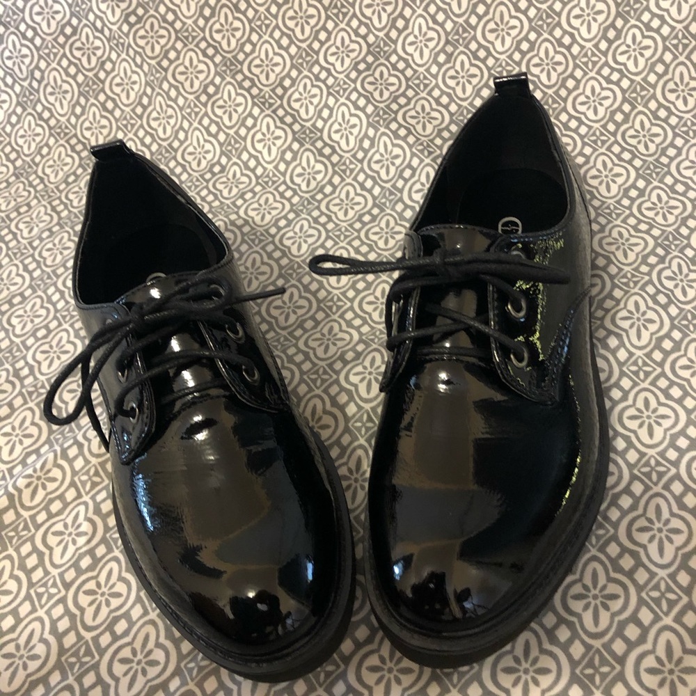 Black leather vintage shoes
